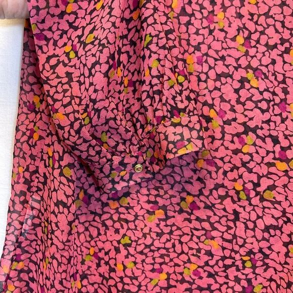 Whistles Multicolor Long Sleeve Floral Classic Balloon Sleeve Blouse Top Size 4 - Picture 7 of 7